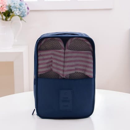 Waterproof Travel Organizer & Shoe Bag/ Pouch (Navy Blue, BG)