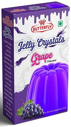 Butterfly Instant Jelly Crystals, 100g (Grape)  by Butterfly Dessert Mixes and Bakery Needs. Butterfly Instant Jelly Crystals, 100g (Grape)  by Butterfly Dessert Mixes and Bakery Needs.