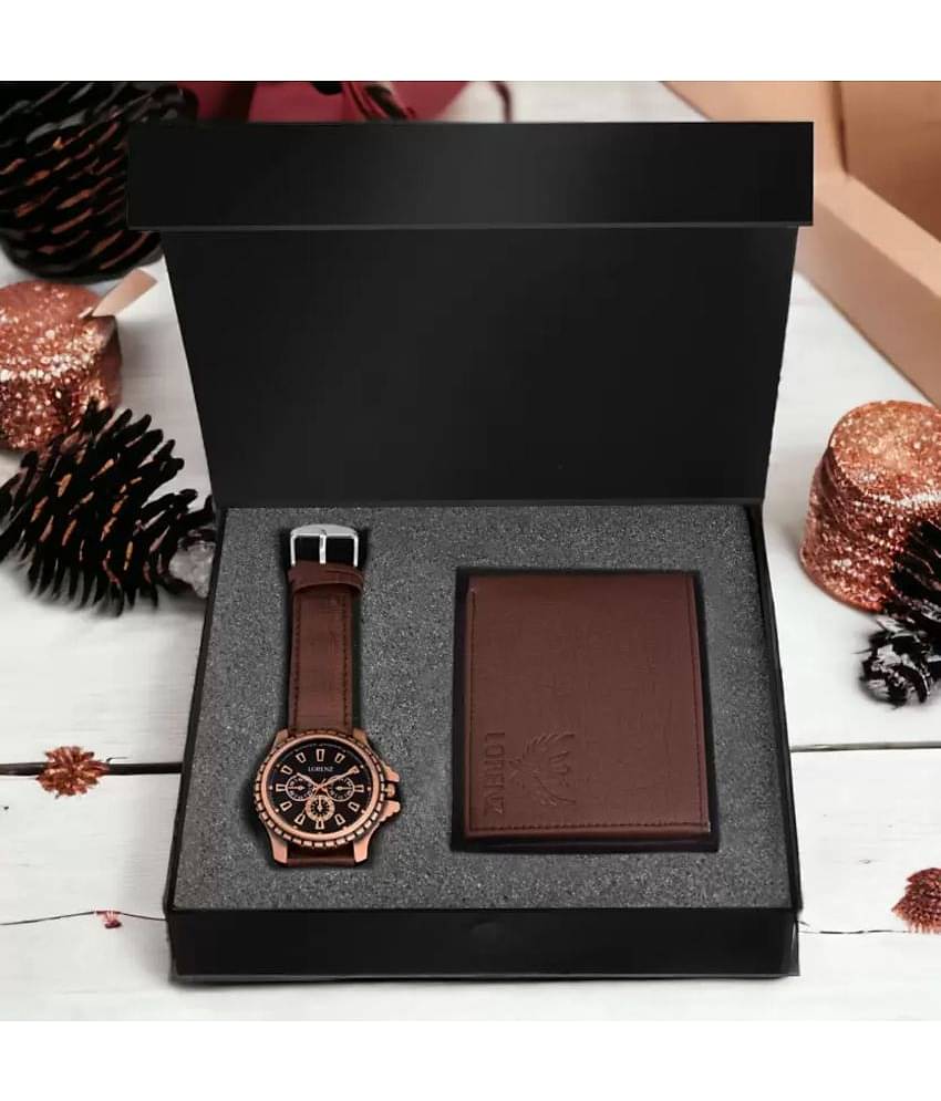 Lorenz Brown PU Analog Men's Watch