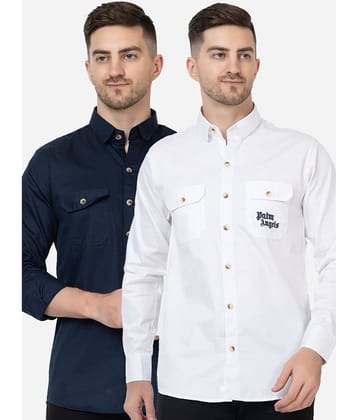 FREKMAN 100% Cotton Regular Fit Printed Full Sleeves Men's Casual Shirt - Multi ( Pack of 2 )