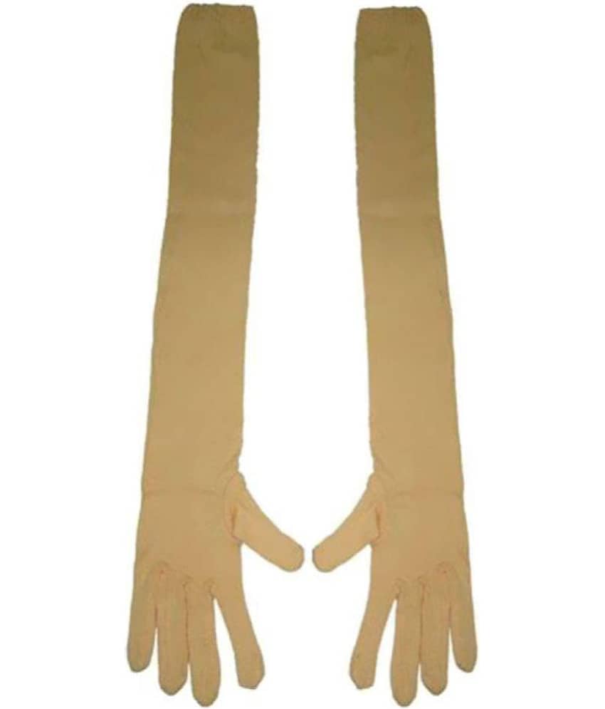 Tahiro Beige Cotton Full Arm Sleeves Gloves - Pack Of 1