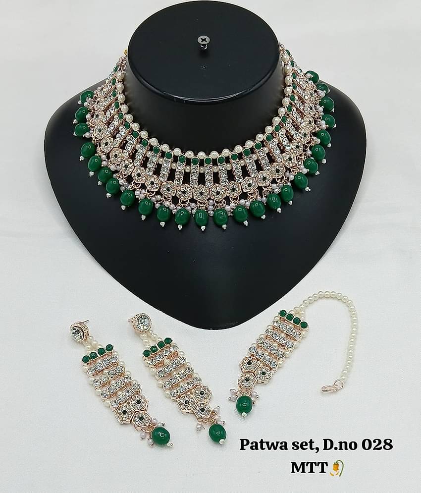 Padmavati Bangles Green Alloy Necklace Set ( Pack of 1 )