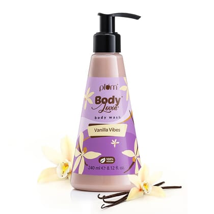 Plum Bodylovin' Vanilla Vibes Body Wash | SLS-Free Creamy Body Wash for Women | Shower Gel with Long Lasting Vanilla Fragrance | Aloe-Infused Nourishing Body Cleanser for Soft & Smooth Skin - 240ml Plum Bodylovin' Vanilla Vibes Body Wash | SLS-Free Cream