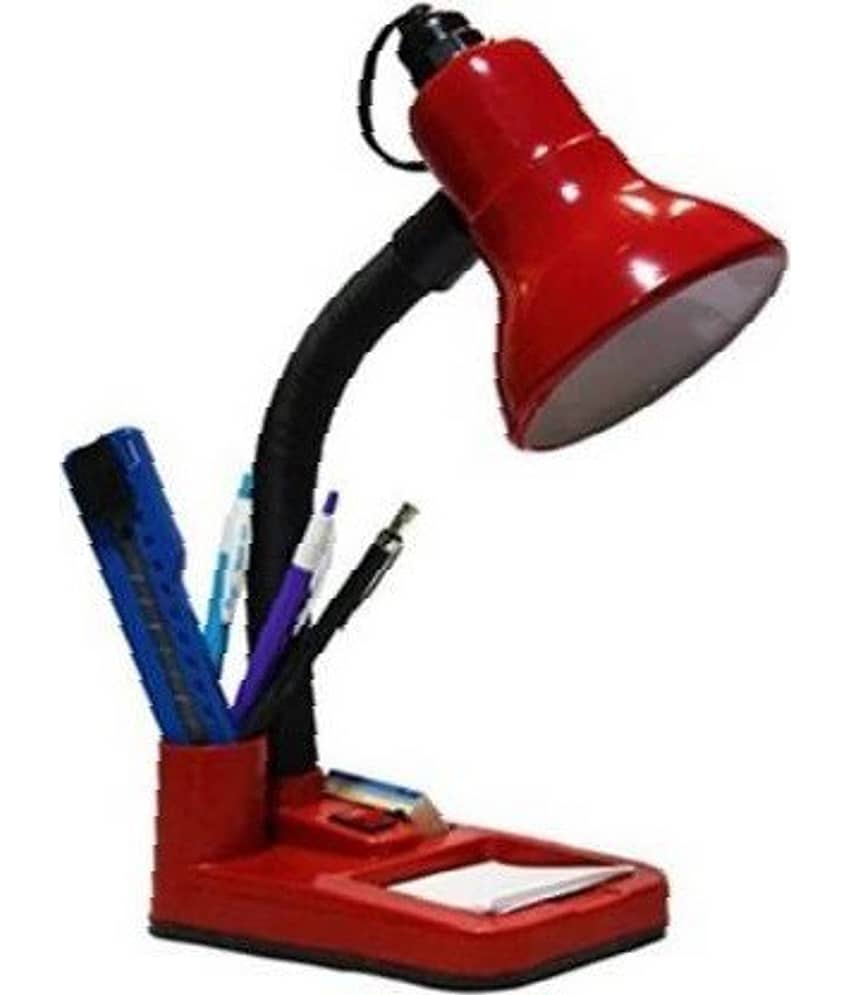 SPARKWORLD Red Study Table Lamp ( Pack Of 1 )