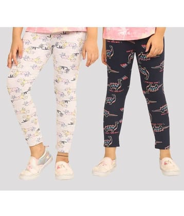Ariel Pack of 2 Girls Cotton Leggings ( Beige )