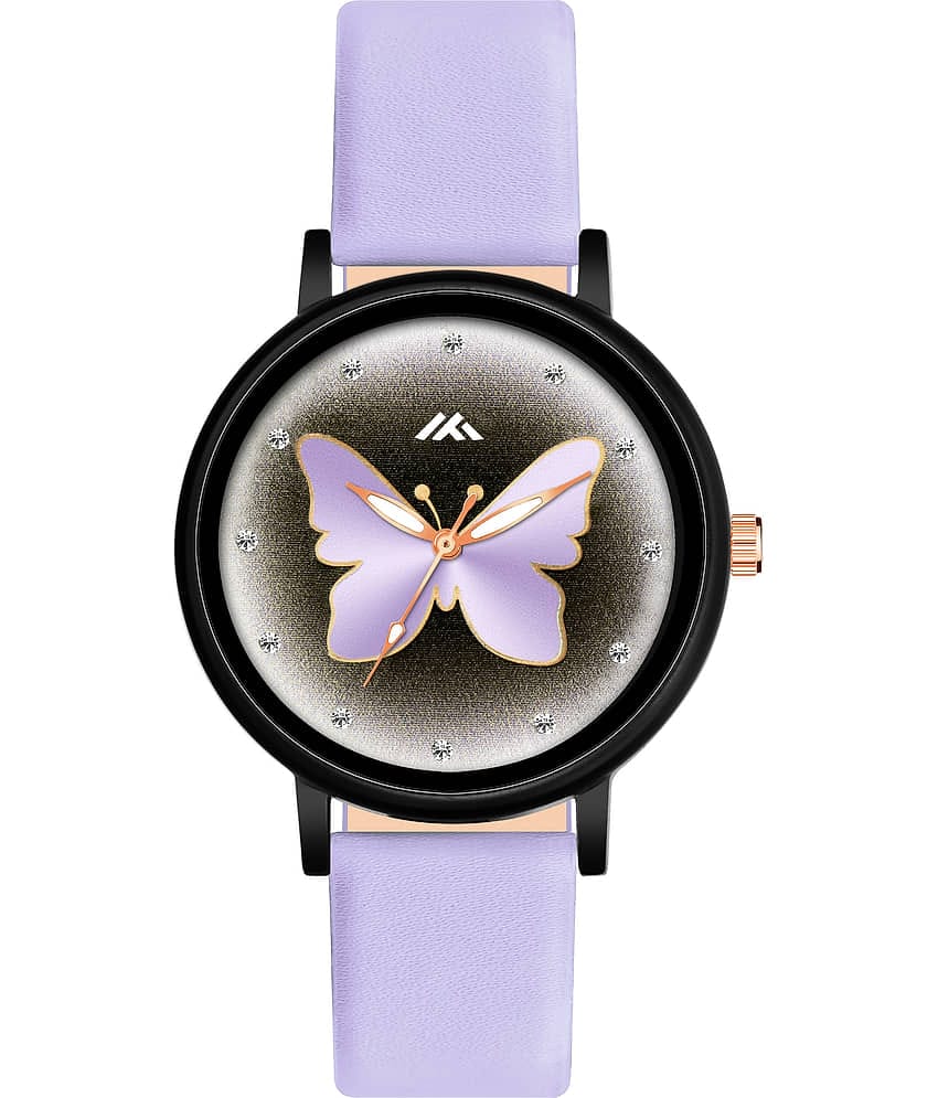 Trex Purple PU Analog Womens Watch