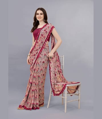 SARIK  FASHION Chiffon Printed Saree With Unstitched Blouse Piece ( Multicolor )