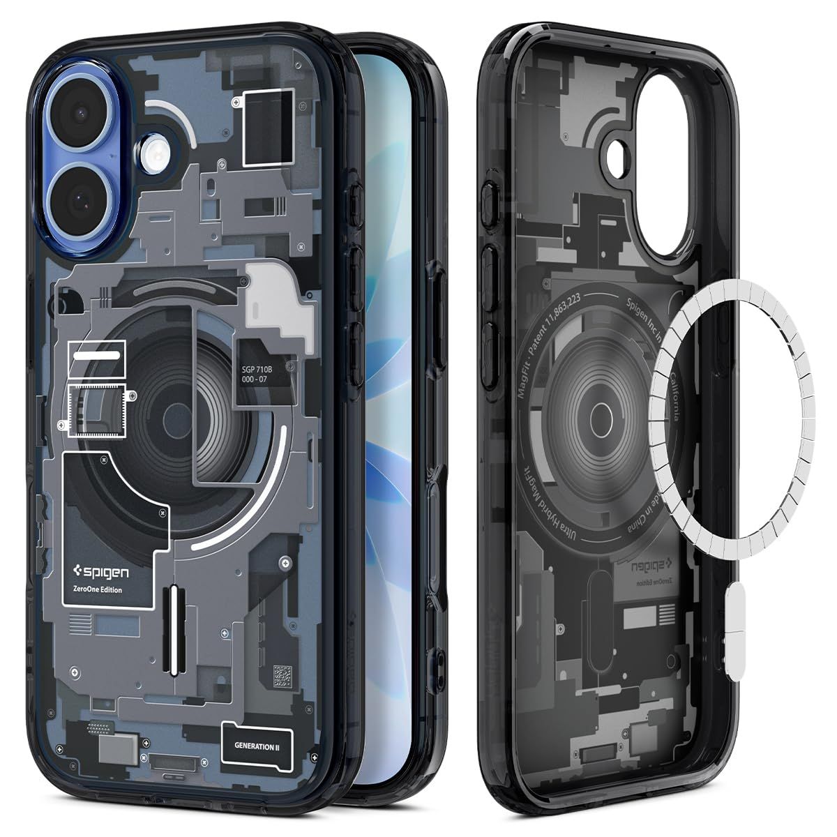Spigen Ultra Hybrid MagFit Back Cover Case Compatible with iPhone 17 (TPU + Poly Carbonate | Zero One Black) Spigen Ultra Hybrid MagFit Back Cover Case Compatible with iPhone 17 (TPU + Poly Carbonate | Zero One Black) - Zero One Black / iPhone 17