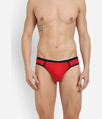 La Intimo Pack of 1 Lycra Briefs For Men's ( Red )