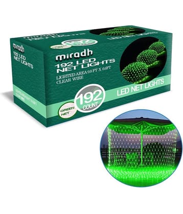 MIRADH Net Mesh String Lights For Diwali Decoration Green Outdoor Wall lights Cool Day Light - Pack of 1
