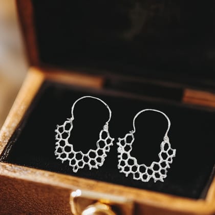 Spiral Brass Silver-Plated Earrings