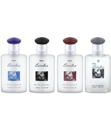 RIYA Bindas Black, Blue, Red, Grey, 30ml Each, Pack of 4 Eau de Parfum  -  120 ml