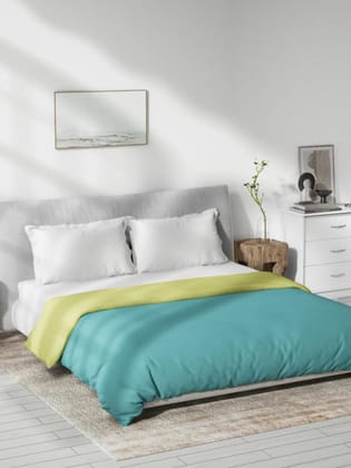 DDECOR - Creme Collection 100% Cotton Plains And Textures Pattern MPOL King Quilt |229 CM X 274 CM| - Turquoise
