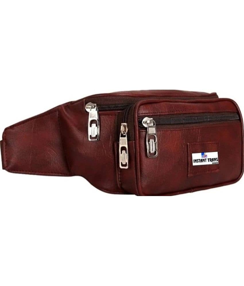 TRANSLUGGAGE Leather BROWN Waist Pouch