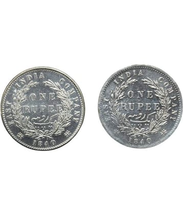 newWay - (Set of 2) 1 Rupee (1840) Victoria Queen 2 Numismatic Coins