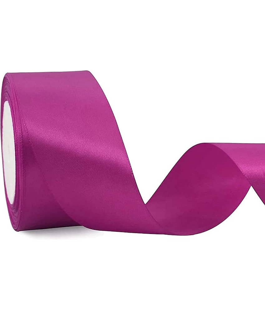 PRANSUNITA Polyster Double Face Satin Broad Ribbon for Wedding, Party Decoration ( Pack of 1 )