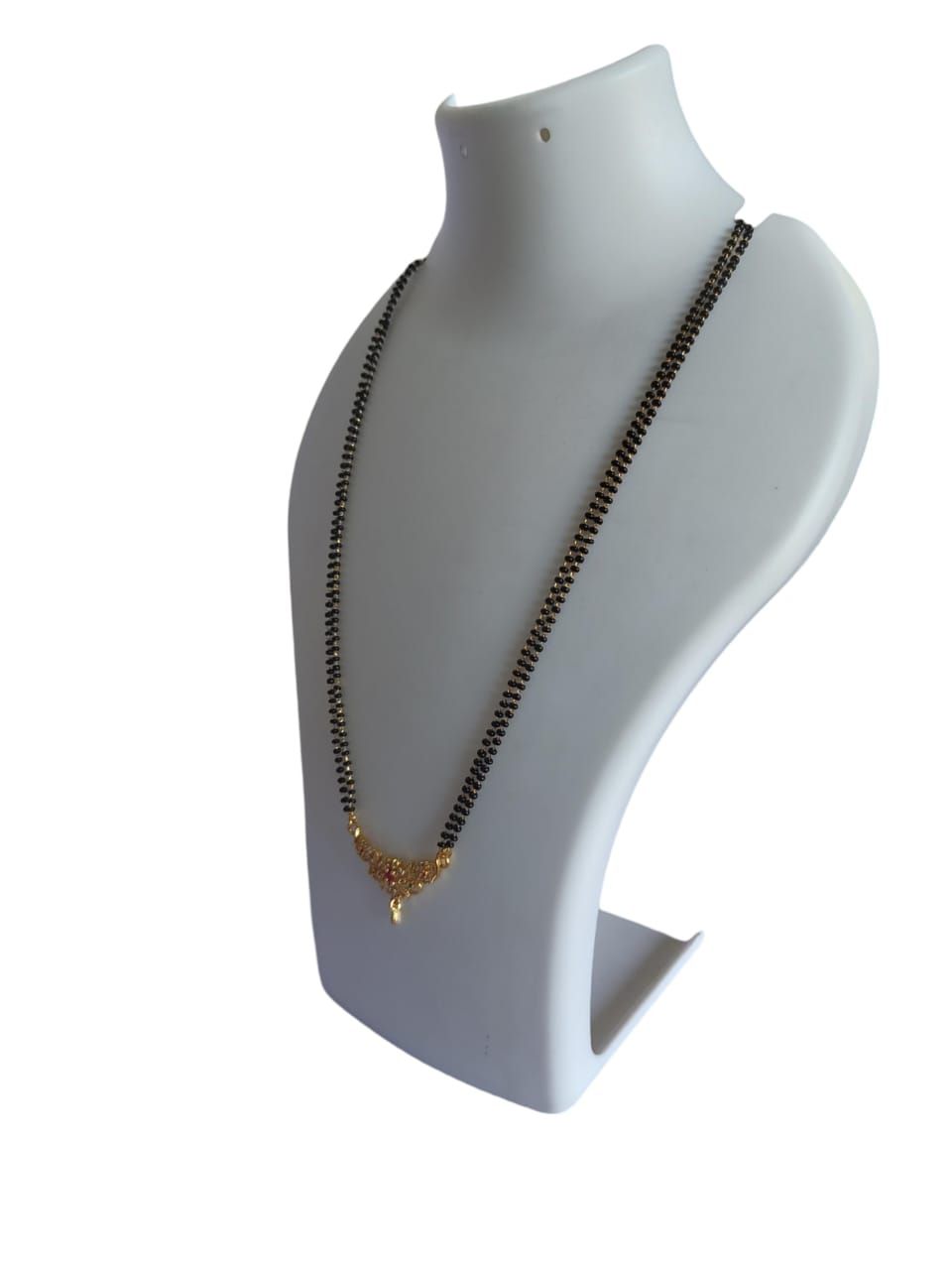 Gold Plated Mangalsutra with Black Beads for Women