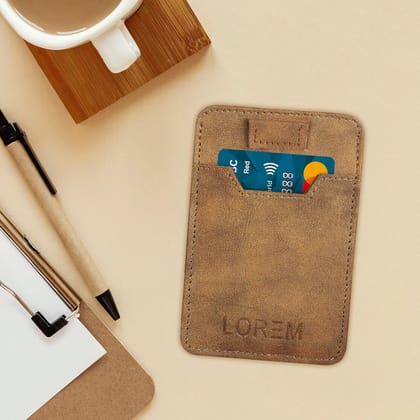 Mini Wallet for ID, Credit-Debit Card Holder & Currency with Strap Puller to Pull Out Card for Men & Women-B