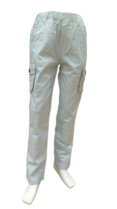 Boys Sky Blue Elastic Waist Fancy Cotton Cargo Pant-10504-32 SKB / Sky Blue / 18