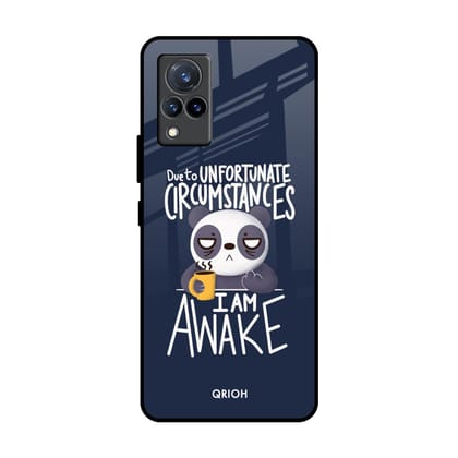 Struggling Panda Glass Case for Vivo V21