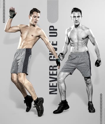 TechnoSport Men's Dry-Fit Shorts OR-36 (Light Grey)-M