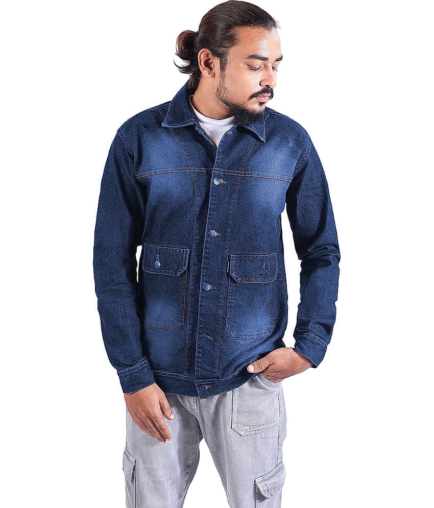 52dealz Denim Men's Denim Jacket - Navy ( Pack of 1 )