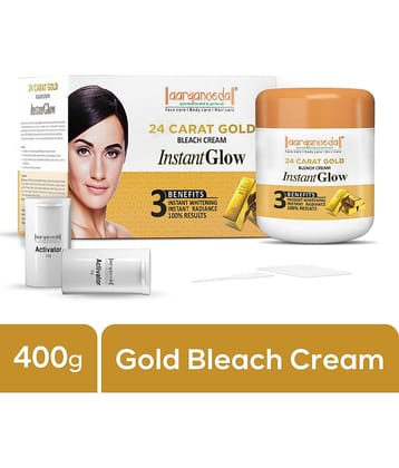 Aaryanveda Gold Bleach Cream 3 Times Use Facial Kit For All Skin Type Gold 400 ( Pack of 1 )