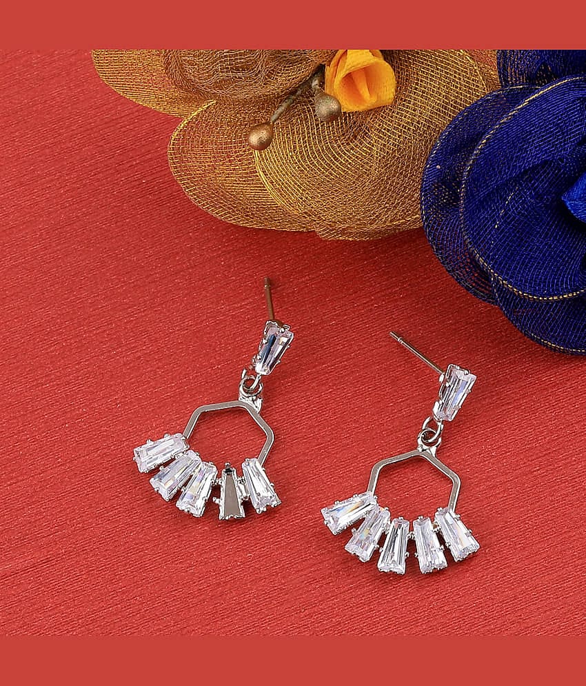 SILVER SHINE Silver Plated Charm Stylish Stud Earring For Women Girl