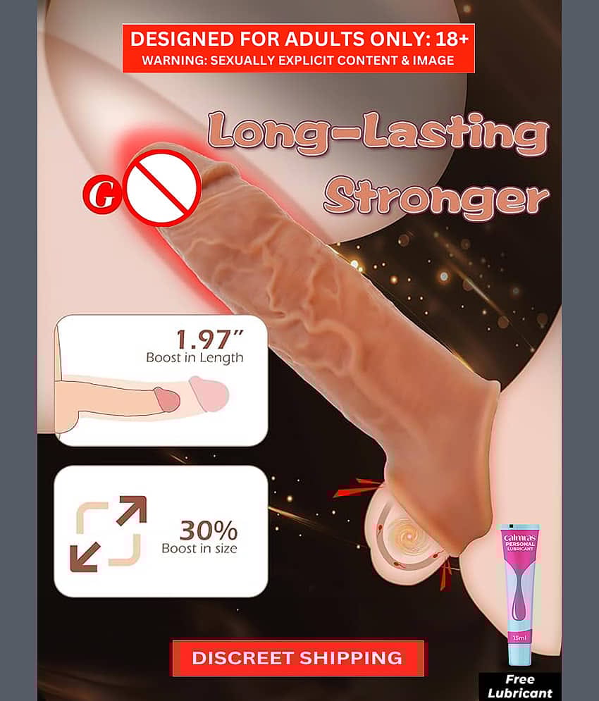 6.5 inches L realistic penis extend sleeves enlargement extend c0ndom penis extender With Kaamraj lubricant sex products for man