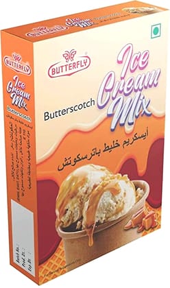 Butterfly Instant Ice Cream Mix, 150 Grams (Butterscotch) (Flavor - Butter Scotch, Size - 153 g Box Pack) by Butterfly Dessert Mixes and Bakery Needs.