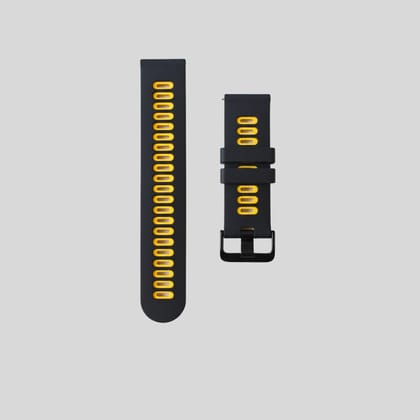 Black-Yellow Releasable Watch Strap -Samsung/Noise/Boat/Realme/OnePlus/Other - SELECT MM Black-Yellow Releasable Watch Strap -Samsung/Noise/Boat/Realme/OnePlus/Other - SELECT MM - 20 MM