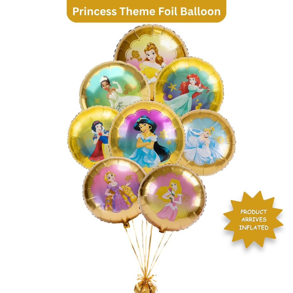 Princess Birthday Helium Foil Balloon Set of 8 - Party and Festive Needs | Buy online on ZillyBuy