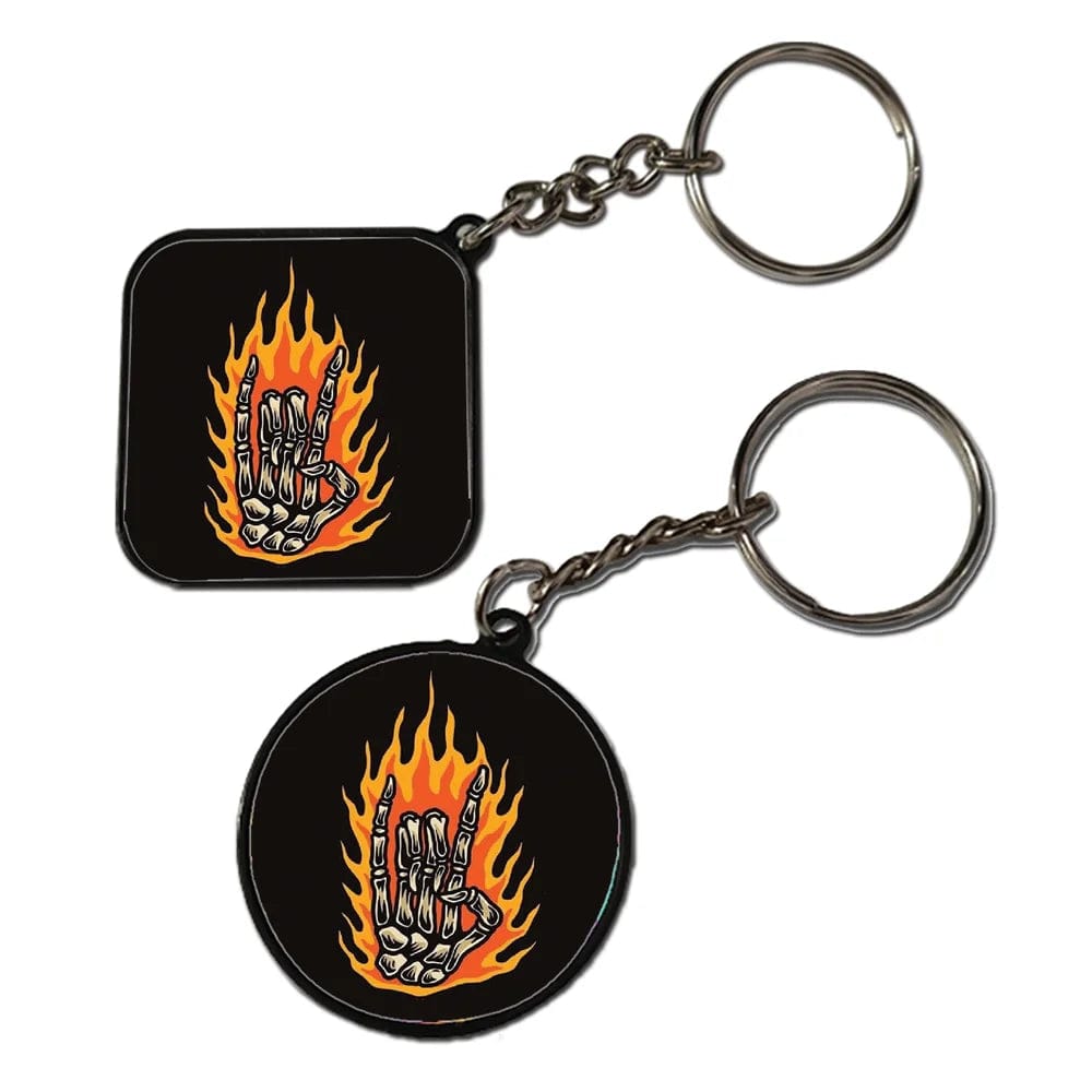 Rockstar Skeleton - Keychain With Black Border (Pack Of 2)