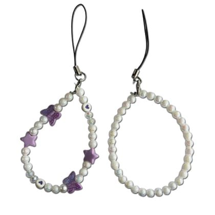 Purple Pearls - A Combo Of 2 Mini Round Phone Charms