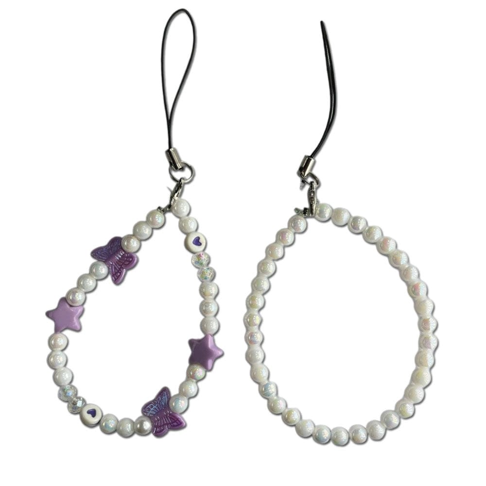 Purple Pearls - A Combo Of 2 Mini Round Phone Charms