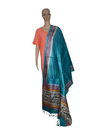 Pure organic Tussar Silk Printed Dupatta