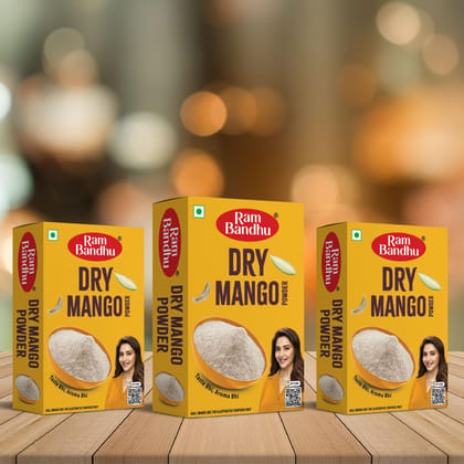 Ram Bandhu Dry Mango Powder (Amchur) โ 50g x 3 Pack | a tangy, flavorful spice from dried mangoes | Perfect for enhancing curries, chutneys, salads, and marinades | A must-have for every kitchen Ram Bandhu Dry Mango Powder (Amchur) โ 50g x 3 Pack | a tangy, flavorful spice from dried mangoes | Perfect for enhancing curries, chutneys, salads, and marinades | A must-have for every kitchen