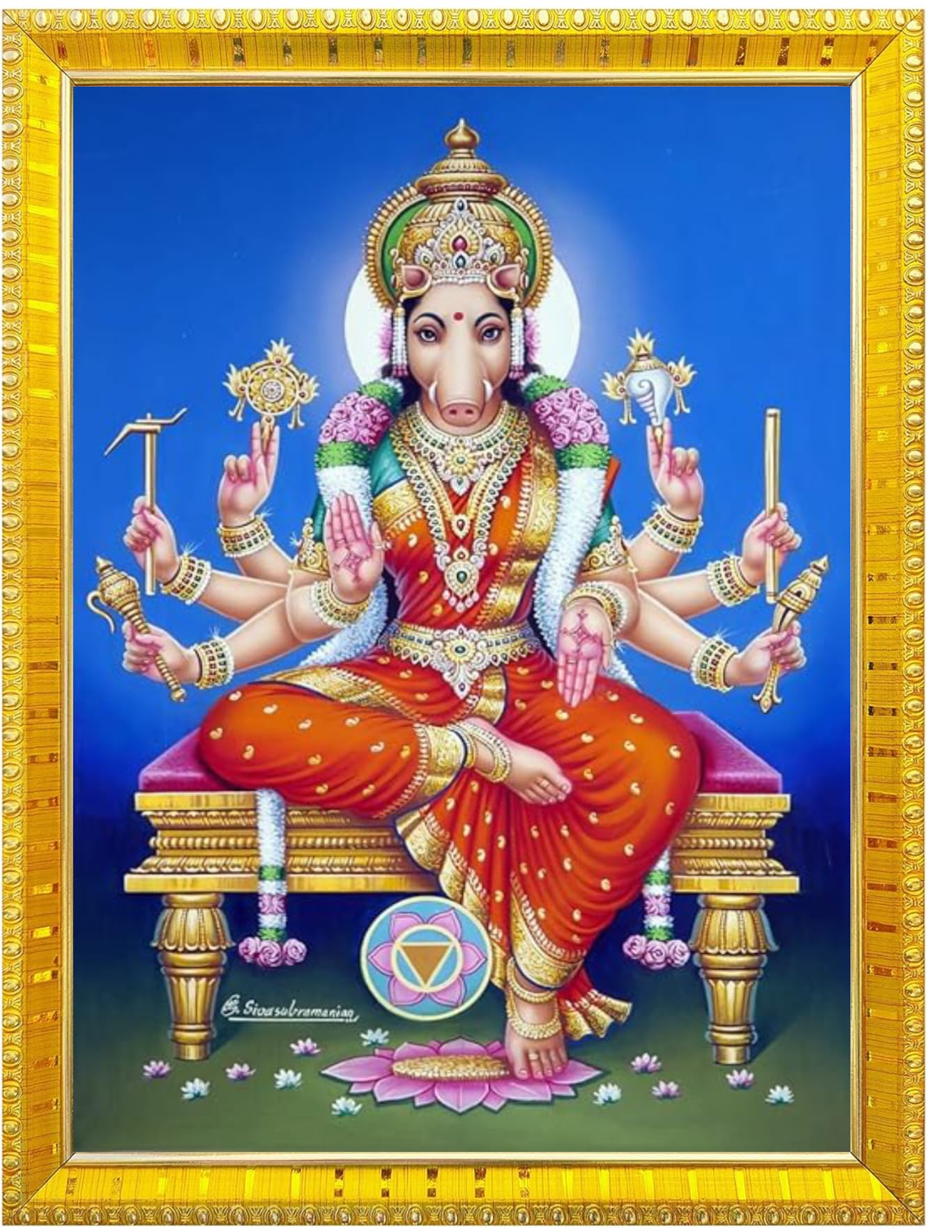 NOKKES Varahi Laxmi Devi Photo Frames Religious Photo frame 5X7 Inch Photo Frame_W21