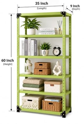Multipurpose Metal Steel Rack 6 Shelf Metal Storage Rack for Home Office & Store Steel Multipurpose Organizer