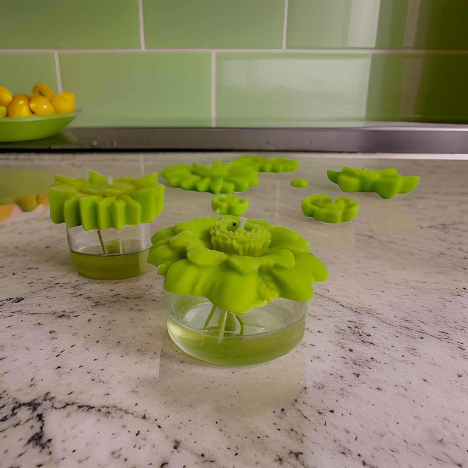 SS enterprise Floating Candle Set of 6 Candle | Diwali Candle SOYA Wax Candle | Organic Candle | (Green)