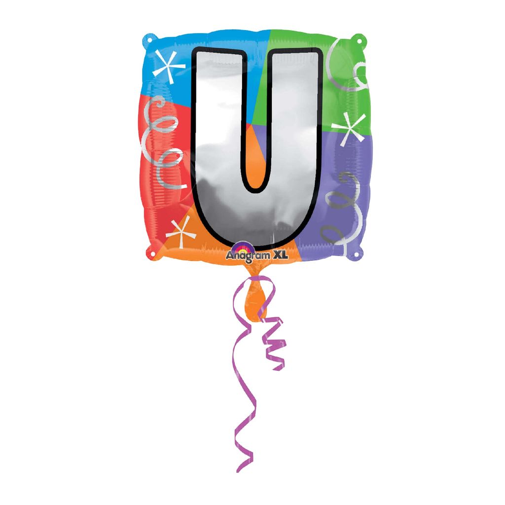 Letter U Quad Shaped Balloon - Helium Quality - 18 inches - 1PC - Party and Festive Needs | Buy online on ZillyBuy