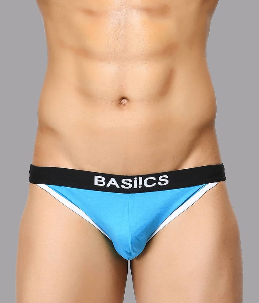 BASIICS By La Intimo Pack of 1 Spandex Briefs For Men's ( Blue )
