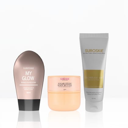 Glow Combo (Glow Ease & My Glow & Sugar Litchi Body Butter)-Light