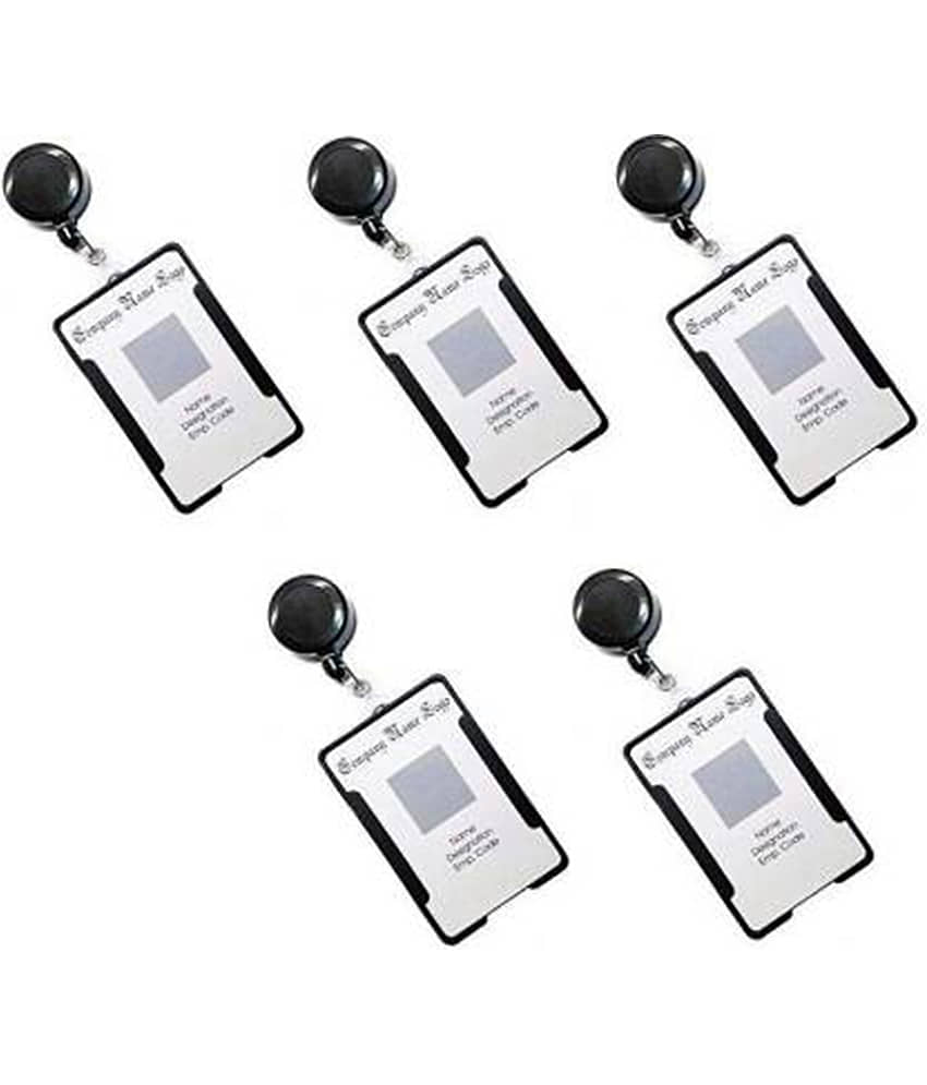 Dey's Plastic ID Badge Holder, (Black /Pack of 5)