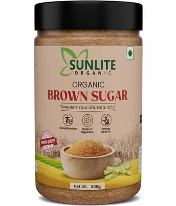 Sunlite Organic Pure, Unrefined, Chemical-Free, Brown Sugar Crystal 500 g
