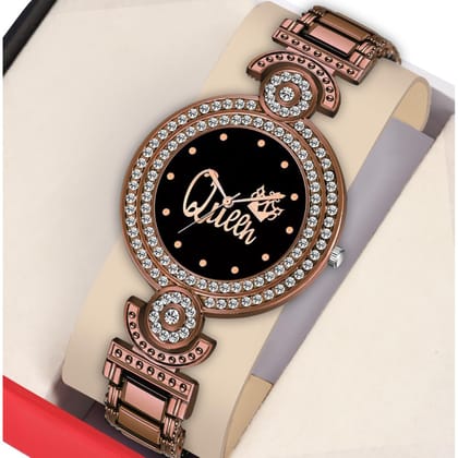 Bolun Black Queen Dial Brown BD Girls and Women Watch