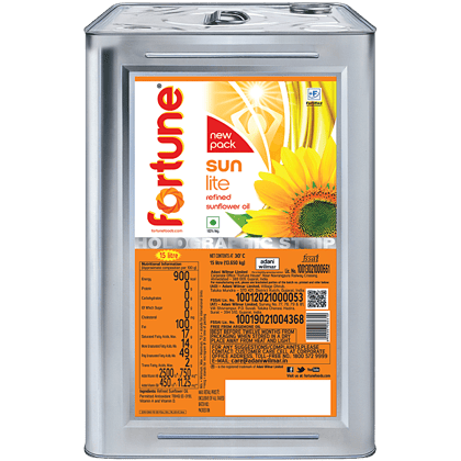 Fortune Sunlite Refined Sunflower Oil, 15 L Tin Fortune Sunlite Refined Sunflower Oil, 15 L Tin
