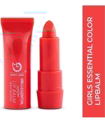 Mattlook Lip Makeup Girls Essential Color Lip Balm Moisturizing Lip, Peach Blossom, Pack of 3 (10.5gm)