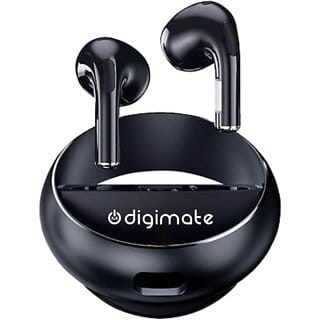 Digimate Ringpods Earbuds With Charging Case 40 Hours Play Time Bluetooth Version 5.1 With MIC (DG-EP04, Black).