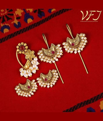 Vighnaharta Golden EarCuff Earrings ( Pack of 1 )